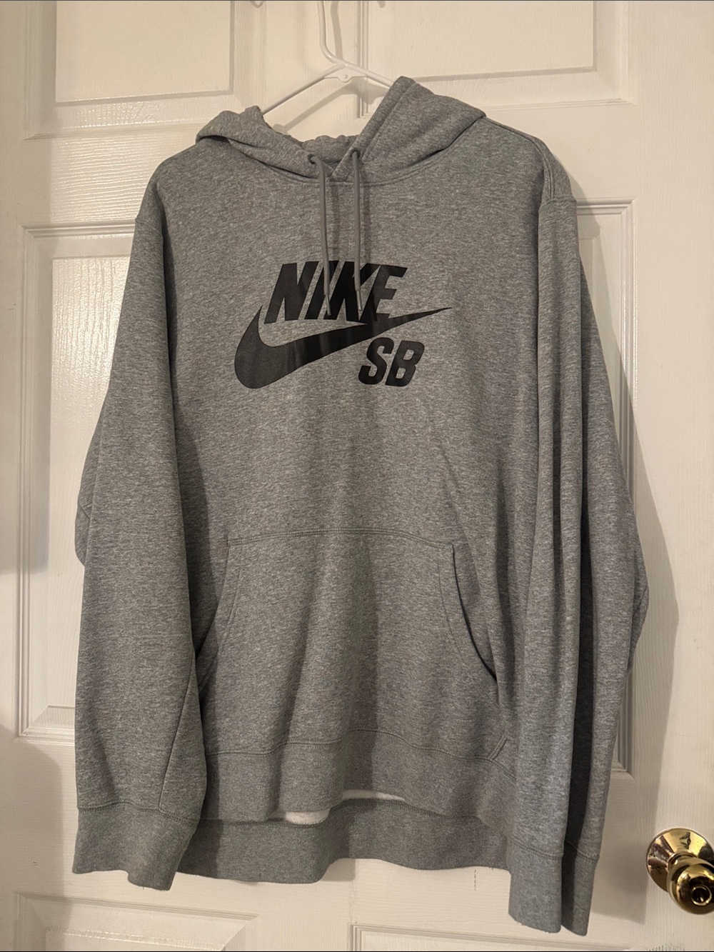 Nike Gray SB Pullover Hoodie with Black Logo